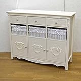 ラタンキャビネット バスケット付き ローボード サイドボード