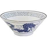 マルサン近藤(Marusankondo) ラーメン どんぶり 陶器 食器 陶器 双竜 青 食洗器対応 日本製 22503