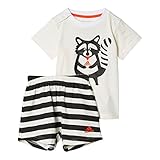 アディダス(adidas) ベビー アニマルTシャツ上下セット MLS10 BK3008 ホワイト/ブラック 80