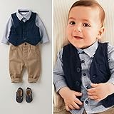 JJ-Factory キッズ フォーマル スーツ ベスト パンツ ブラウス３点セット ギンガムチェック 子供 スーツ 七五三 子供服 発表会 子供用 スーツ 男の子用 フォーマルスーツ (80cm)