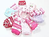（ Angel Kids ） キュート 女児 ジュニア キッズ 靴下 クルー丈 ピンク 女の子 スクール 10足セット … (15～19㎝.)