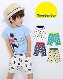 【子供服】 moujonjon (ムージョンジョン) 動物シルエット総柄キャンバス6分丈パンツ 80cm～130cm M35132