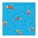 York Wallcoverings BT2909 Thomas The Train Wallpaper, Ocean Blue/Tangerine Orange/Lime Green/Stop Si