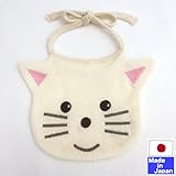 ★日本製★パイルスタイ　ヒモタイプ（アニマルフェイス）新生児フリーサイズ　 (ねこ)