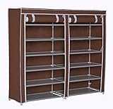 Homebi 6段 シューズラック 靴棚 ワイド クローゼット大容量靴ラック 目隠したっぷりバー付きクローゼット型 組み立て品 幅120×奥行31.5×高さ105cm HB-0606T-BR (ブラウン)