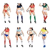 RaiFu チアリーダー衣装 レディース 女の子 ファッション 応援団 パフォーマンス 制服 セット ミニ ローウエスト ショーツ+ショート トップ