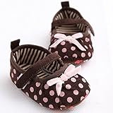 ベビーシューズ　ファーストシューズ　乳児靴　蝶結び　可愛い　綿　女の子　赤ちゃん　歩行練習　柔らかい (L, ブラウン)
