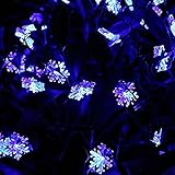 LINSAM 太陽発電 ソーラー 充電式 LED イルミネーション 光センサー内蔵 自動ON/OFF クリスマス 防雨防水型 雪 ６M　30LED