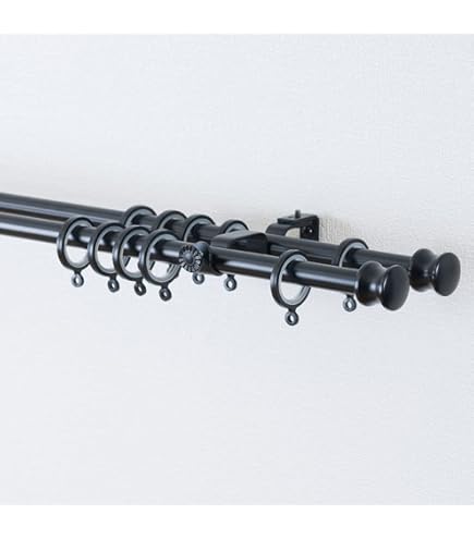 Amazon.co.jp: TOMOYASU カーテンレール アイアン ポール ダブル 伸縮