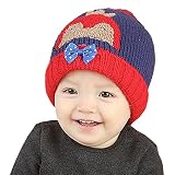 Youth Dream(ユースドリーム）かわいいぺんぎん風　キッズ用ニット帽 　蝶結び飾り　ベビー　赤ちゃん用(レッドとブルー)