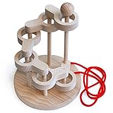 立体知恵の輪（6段）木のおもちゃ脳トレパズル 頭脳活性 木育