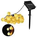 Coio ソーラー屋外LEDストリングライト 30 LEDホワイトクリスタルボール クリスマス イルミネーション 屋外 防水 (ウォーム ホワイト)
