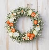 草原で見つけた妖精の花冠♪Coquelicot Orange☆かわいいオレンジのドライ フラワーリース