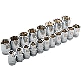 Dynamic Tools D018006 1/2 Drive 12 Point Standard Metric Socket Set (19 Piece), 10mm to 28mm by Dyna