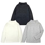 (グレー/90cm)ベビー服 女の子 Tシャツ mia mail ミアメール 長袖 ハイネック ケーブルニット ストレッチ 女児 ベビー