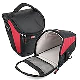 DURAGADGET Protective Adjustable Black and Red Durable Water-Resistant Carry Sleeve with Detachable 