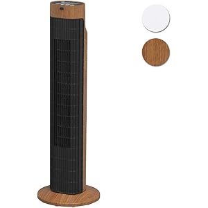 アイリスオーヤマ 扇風機 タワーファン スリム 左右自動首振り パワフル送風 風量3段階 タイマー付き メカ式 木目調 2019年モデル TWF-C73M 2)木目