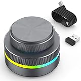 BRIMFORD 動画自由ボタン! 左手デバイス プログラマブルキーボード マクロキーボード 片手/Bluetooth 2.4G ワイヤレス 有線 ボリュームコントローラー 初心者友好 持ちやすい 動画/音楽編集 ショートカットキー カスタマイズ可能 ショートカットキー/テキスト入力/マルチメディア機能/電子ブック閲覧など対応 バックライト付き (二層ノブ)