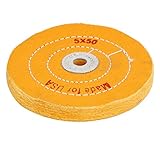uxcell 研磨ホイール バフ 布 125mm 50プライ 12mm直径 穴 ラウンド形 イエロー