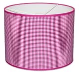Taftan Checks 3mm Pendant Lampshade Diameter 35cm (Small, Dark Pink) by Taftan
