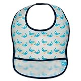 Lassig Waterproof Spill Proof Medium Eva Bib, Ocean Shark by Lassig [並行輸入品]