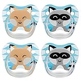 Dr. Brown's Classic Pacifier 0-6m Animal Faces Blue 4 Count [並行輸入品]