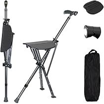 Amazon.co.jp: ステッキチェア 高さ調節可能 折りたたみ杖 耐荷重100kg