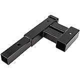 Aramoxトレーラーヒッチ、スチール製 デュアルトレーラー牽引ヒッチマウントレシーバーバー 耐腐食 耐摩耗 自動車用ラックアクセサリー