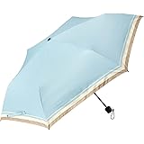 Waterfront 折りたたみ傘 日傘兼用雨傘 LESS IS MORE LIM 全天候 AボーダーライトブルーB 55㎝ UVカット 99.9% 遮光率99.99% 超撥水 レディース S355-0722LB2-B8