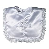 Raindrops女の子ベビーサテン洗礼式刺繍Girl Bib