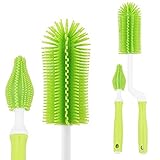 [Mathos Loreley] (回転型) 哺乳瓶洗浄ブラシ 赤ちゃん シリコン 無毒性 安全性 哺乳瓶 乳首 出産用品 お土産 タンブラー 水差し 韓国製造 (グリーン) [並行輸入品]