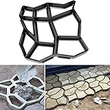 コンクリート 用 型枠 ガーデニング モールド 遊歩道 景観コンクリート 舗装 DIY 庭づくり プラスチック製 庭石 石畳 単品(43.5 * 43.5 * 4cm)