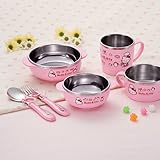 Lock & Lock Hello Kitty Baby children Stainless steel 5-piece tableware set LKT473S5 by LockandLock 