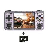 ANBERNIC RG35XX H ハンドヘルドゲーム機 Linuxシステム 3.5インチIPSOCAフルスクリーン WIFI/Bluetooth 4.2多人対戦 日本語対応 3300mAh 64GB クリアパープル
