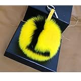 大きいflufflyリアルフォックスファーポンポン人形ボールキーホルダー・バッグのチャームのリング (22)