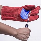 RaiFu 手袋 作業 溶接グローブ 手袋 グローブ 電気溶接 厚手 断熱 長い レザー ガーデニング ミトン 作業着