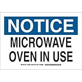 Brady 129303 Radiation and Laser Sign, Legend "Microwave Oven In Use", 10" Height, 14" Width, Black 