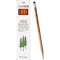 Amazon | トンボ(Tombow) 鉛筆 ゴム付き鉛筆 木物語 HB 1ダース LG