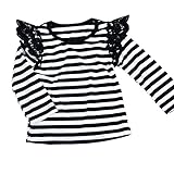 Cutelove ベビー長袖　Tシャツ　無地 キッズ服　ガールズ　秋　ロングスリーブ　トップス　コットン レース　可愛い