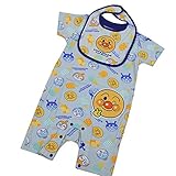アンパンマン 総柄 スタイ付き カバーオール ANPANMAN キッズ 男の子 女の子 fo-sa06 70cm サックス