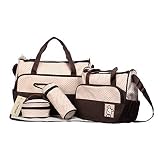 Fafada 5pcs Baby Changing Bag Diaper Mat Bottle Food Holder Travel Holiday Hospital Set Coffee by Fa