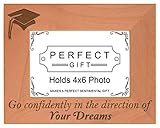 Go Confidentlyで方向の夢天然木製刻印フォト写真フレーム 4x6 Horizontal