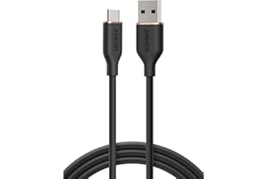 Anker USB-C ＆ USB-A ケーブル (Flow) 絡まないケーブル 15W 結束バンド付き USB-C機器対応 シリコン素材採用 Galaxy iPhone 17 / 16 / 15 各種対応 1.8m ミッドナイトブラック