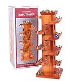 クリスマスギフトfor Kids大理石タワー木製大理石ボールトラックスライドブロックレール車withガラスビーズ教育玩具