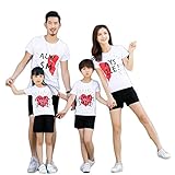 （JUTAOPIN）【親子 ペアルック】 親子 ペア ｔシャツ ホワイトｔシャツ 子供75～130cm ママ37～80kg パパ50~105kg mka5266-子供-2
