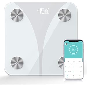 体重計 体組成計 体脂肪 高精度 カロリー測定可能 ボディスケール スマートスケール 体重/基礎代謝量/脂肪率/内蔵脂肪/体脂肪率測定可能 Bluetooth対応 iOS/Androidアプリで健康管理