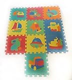 輸送パズルPlay Mat 10タイルEvaフォームレインボー床