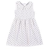 MyMei ワンピース ドレス スカート 子供服 ガールズウェア 通学 カジュアル 春夏ウェア 袖なし 水玉模様 通気性 吸汗 (90, ホワイト)