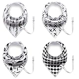 H&K よだれかけ ベビービブ 赤ちゃんビブ 三角ビブ よだれカバー ベビースタイ 食事用スタイ スナップ サイズ調整可能 出産祝い 保育園用 4枚セット