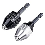 TOOGOO 2個　0.3-6.5mm キーレスドリルチャック変換ツール　1/4-インチ　 六角シャンクドリル